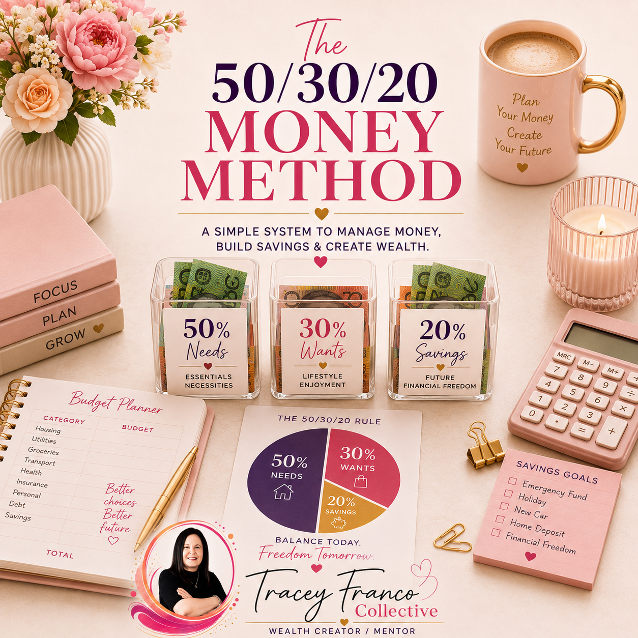 50/30/20 Money Method – Budgeting Worksheet